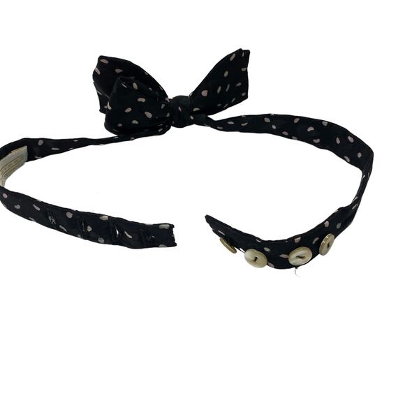 Vintage Carrot & Gibbs Silk Black Dotted Mens Bowtie - Picture 5 of 6